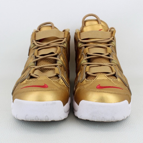 Nike X Supreme Suptempo Gold and White Sneakers with Red Accents size 10 - Picture 2 of 9